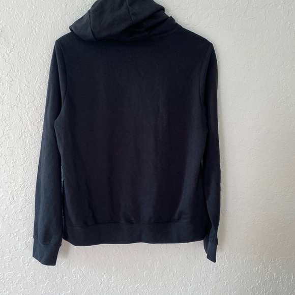 Nike Glitter Swoosh Funnel Neck Pullover Hoodie Size Medium - Picture 2 of 4